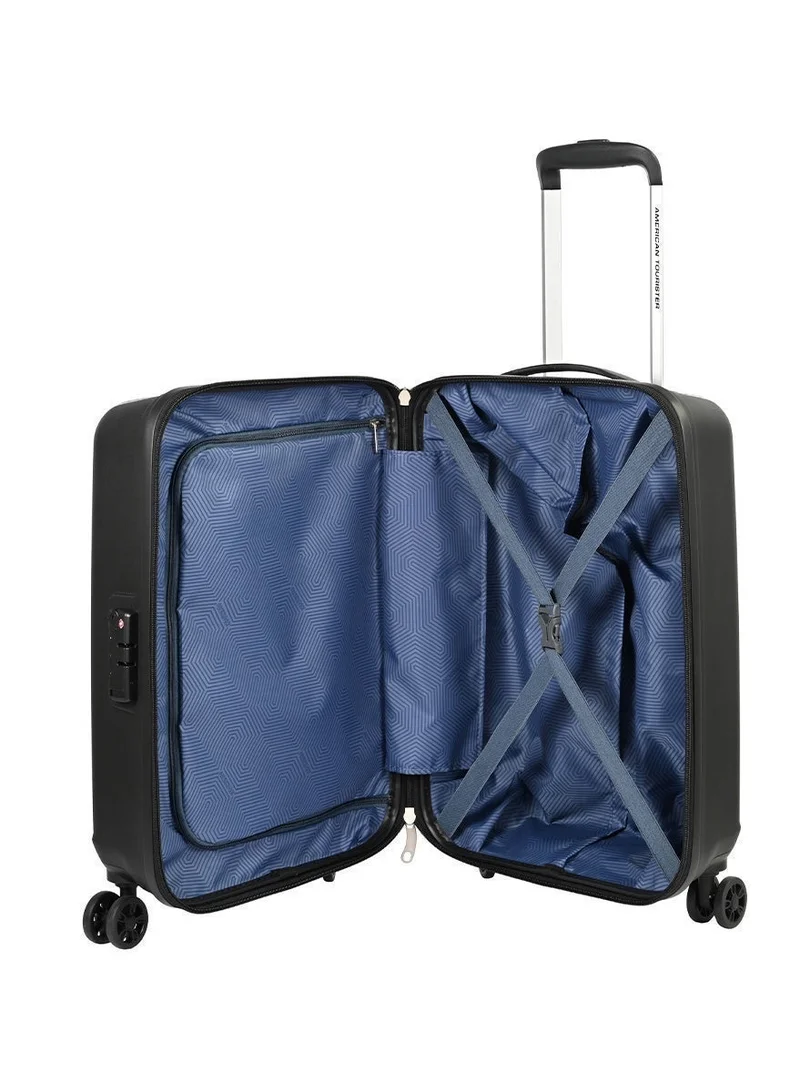 AMERICAN TOURISTER 55 cm / 20 inch Ellipso Suitcase, Cabin Size 55 cm / 20 inch, 4 Spinner Wheels, Hard Top, Polypropylene, Black|Lightweight|Scratch Resistant Texture|TSA Lock - 3 Years International Warranty  | Best Price UAE